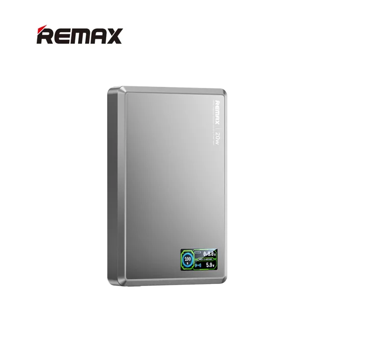 باور بنك PD20 بشاشة TFT زجاج مقوى وشحن لاسلكي مغناطيسي سريع remax
