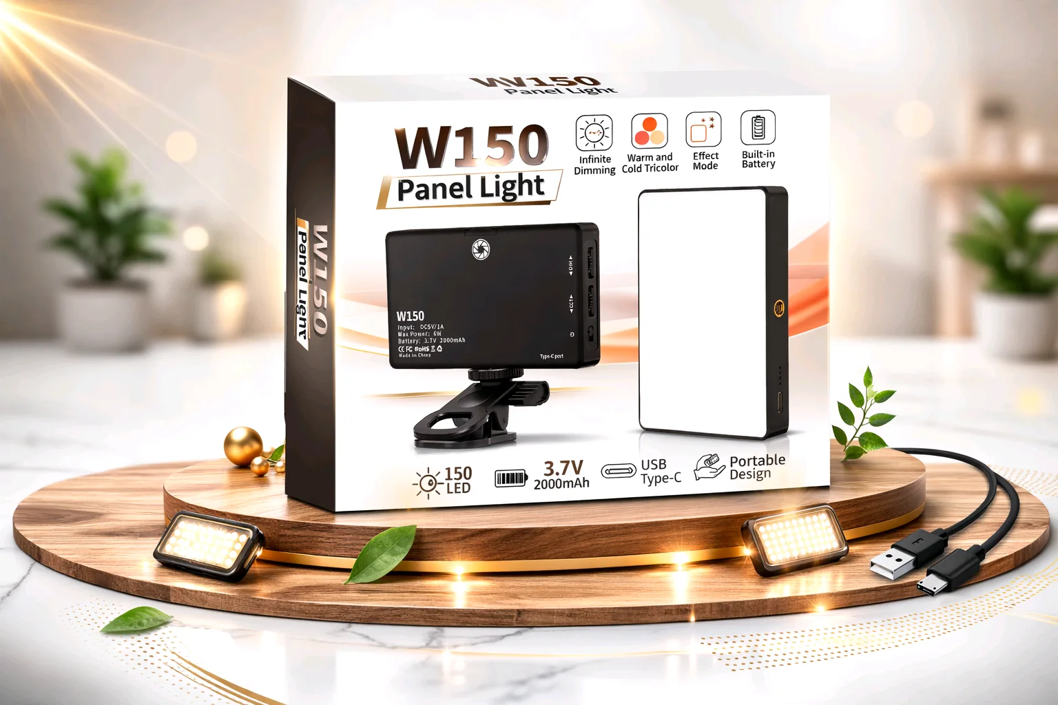 كشاف إضاءة احترافي شديد الإضاءة W150 Panel Light