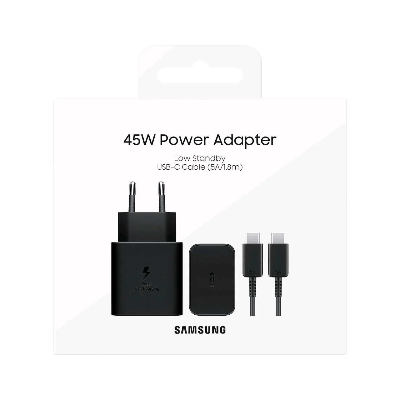 هو شاحن سامسونج الأصلي بقوة 45 واط (Super Fast Charging 2.0)