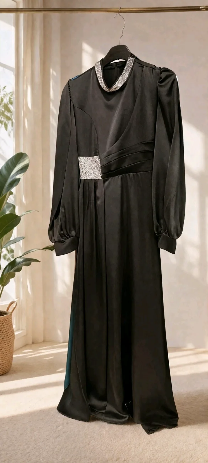 فستان سهرة طويل ساتان 5