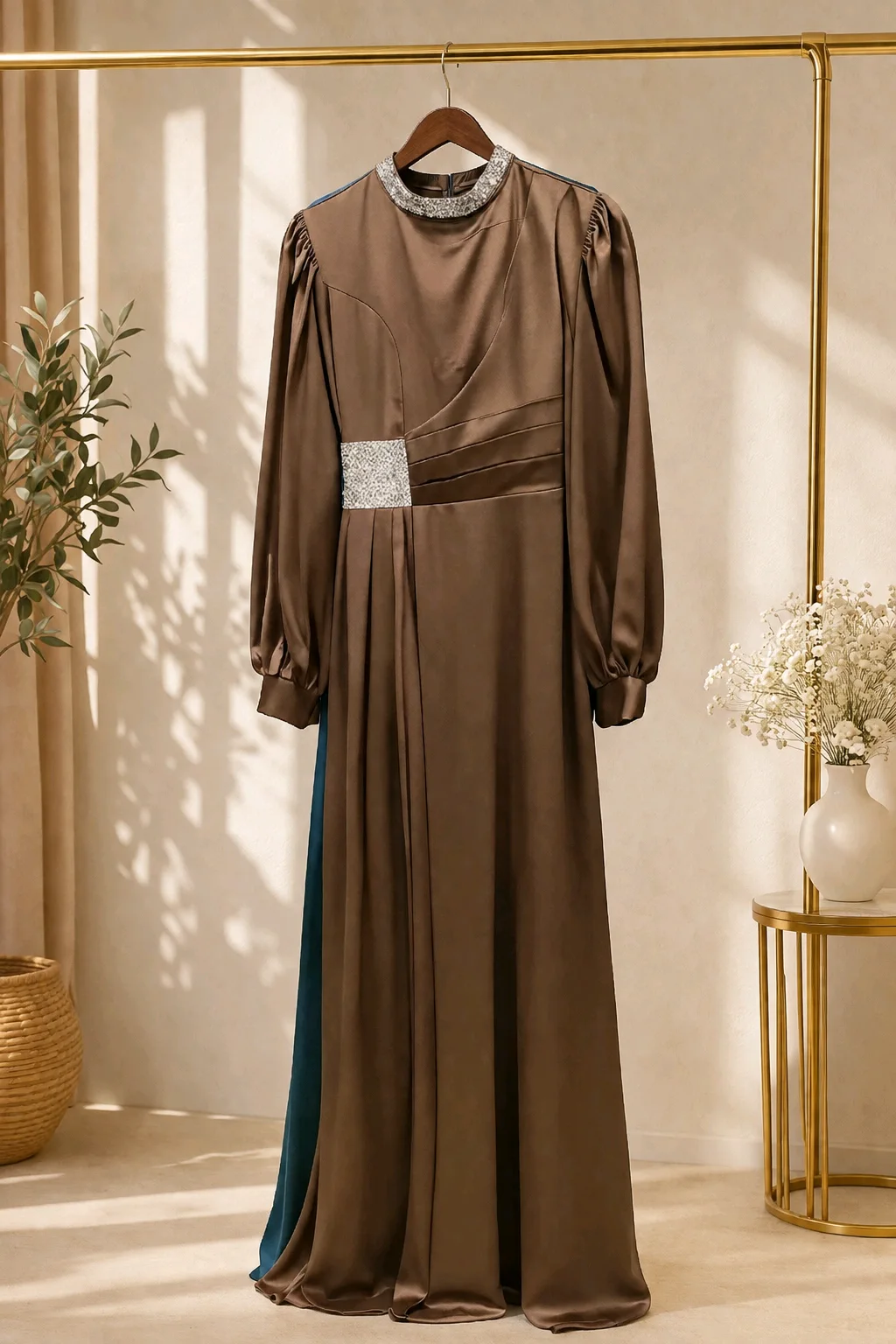 فستان سهرة طويل ساتان 3