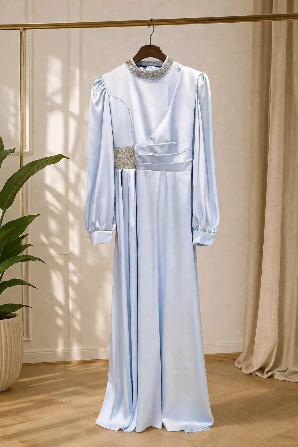 فستان سهرة طويل ساتان 4
