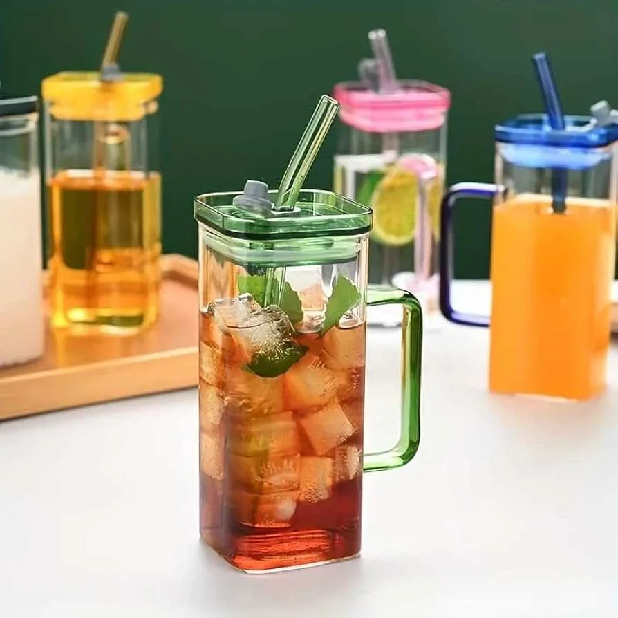 كوب زجاج بيد ملونة و شاليمون 7
