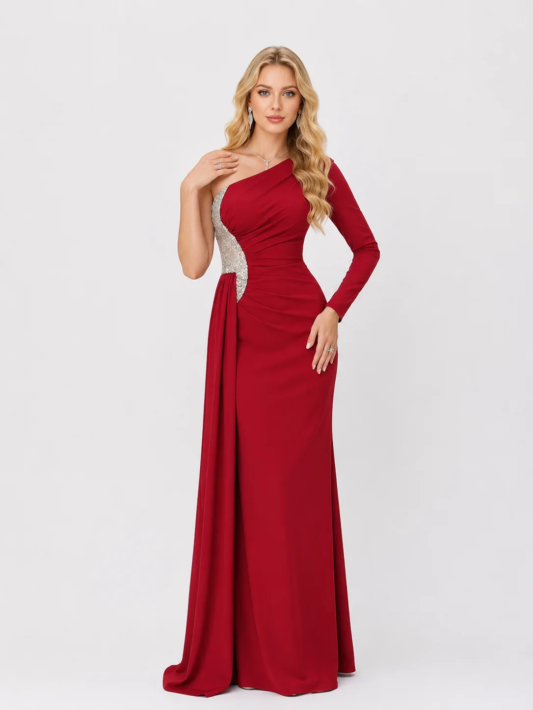 فستان سهرة طويل صيفي كريب لايت 2