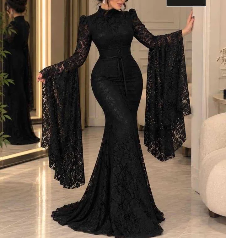فستان سهرة دانتيل طويل 5