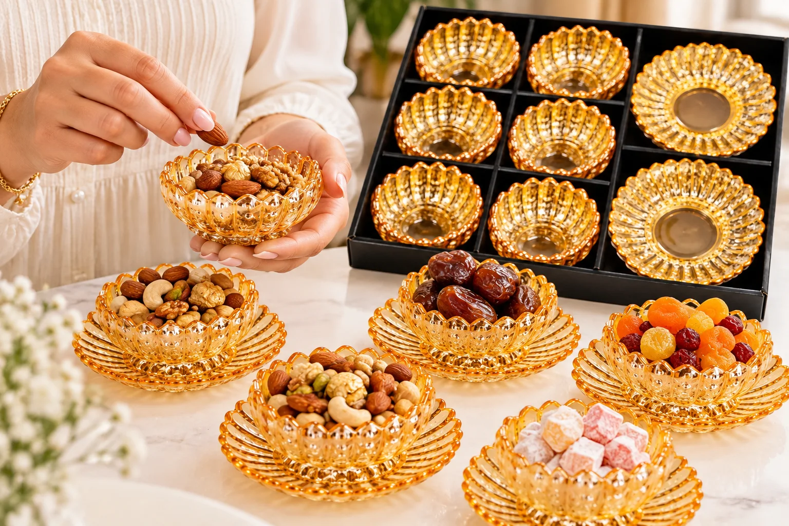 طقم صحون مع أطباق  2