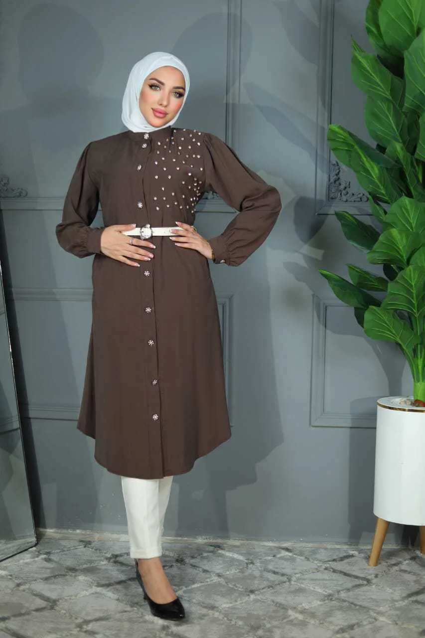 قميص كريب شرعي صيفي طويل 7