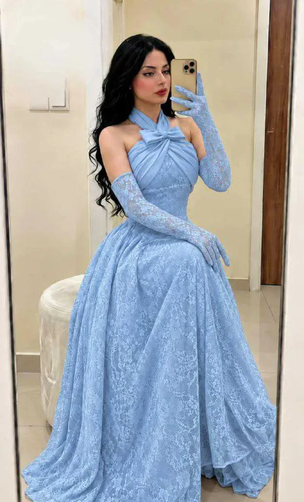 فستان سهرة دانتيل طويل 5