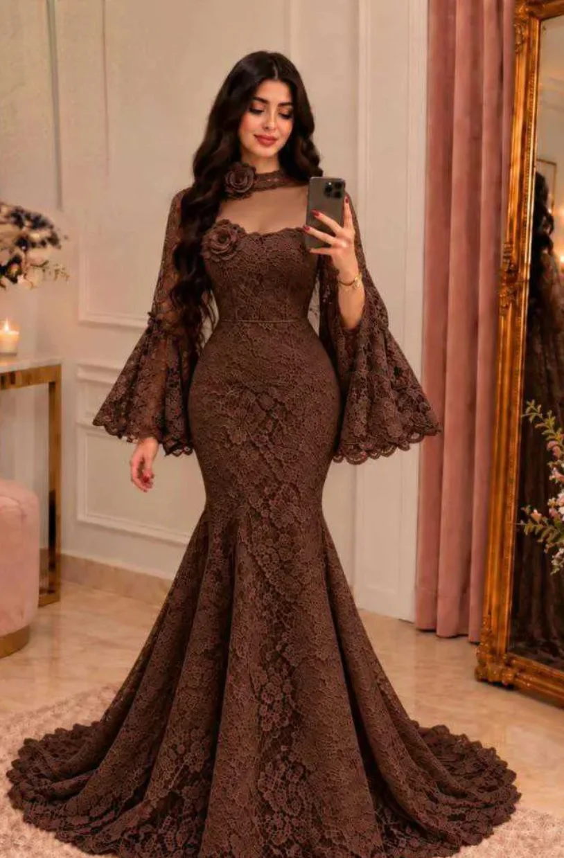 فستان سهرة دانتيل طويل 6