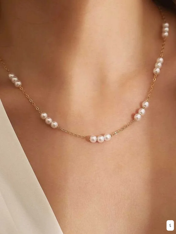 طوق لولو مع ذهب 4
